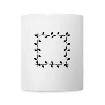 Four Leaves Line Nature Frame Leaf Shape - Mug - white - Front