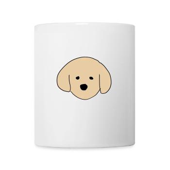 Hund Haustier tier symbol kopf braun - Tasse - Weiß - Vorne