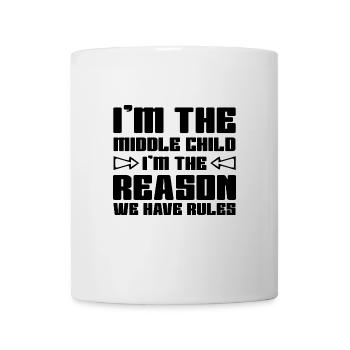 Mittleres Kind Geschwister Familie Geschenkidee - Tasse - Weiß - Vorne