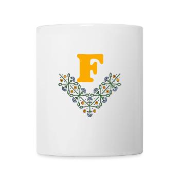 buchstabe f b 4 blau orange - Tasse - Weiß - Vorne