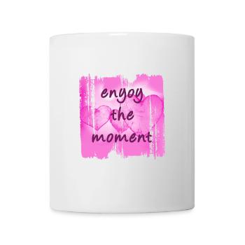 Enyoy The Moment Pink Hearts - Mug - white - Front