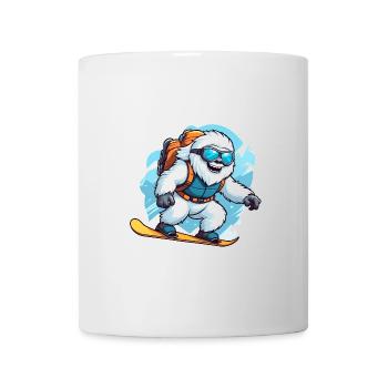 Yeti blanc snowboardeur - Mug blanc - blanc - Devant