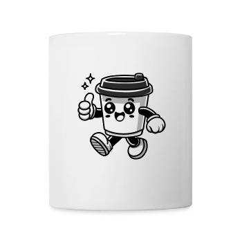 Eine schöne lächelnde Tasse Kaffee - Tasse - Weiß - Vorne
