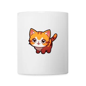 Süße Cartoon Katze - Tasse - Weiß - Vorne