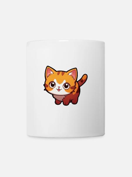 Chat de dessin animé mignon - Mug blanc - blanc