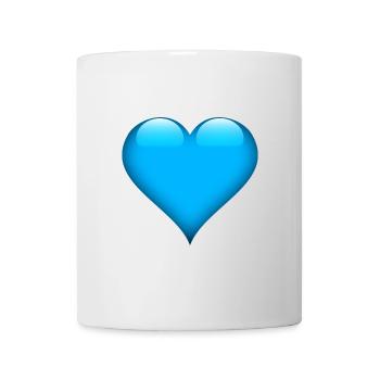 Blaues Gloss-Herz Design - Tasse - Weiß - Vorne