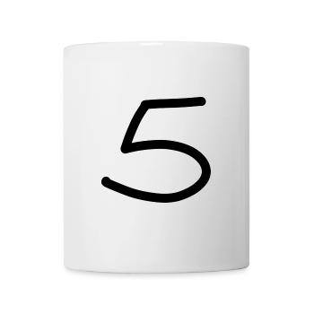 5 cinq chiffres anniversaire noir - Mug blanc - blanc - Devant