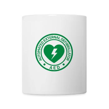 AED emergency defibrillator First Aid - Mug - white - Front