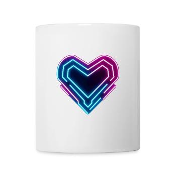 Futuristisches Neon-Herz | Cyber Heart Love Design - Tasse - Weiß - Vorne