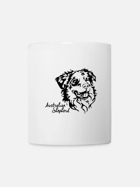 AUSTRALIAN SHEPHERD PORTRAIT Hunde Wilsigns Hund - Tasse - Weiß