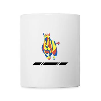 Cheval abstrait aux couleurs vives - Mug blanc - blanc - Devant