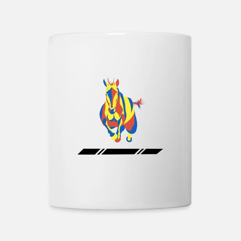 Cheval abstrait aux couleurs vives - Mug blanc - blanc