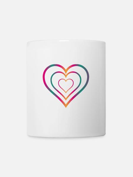 COEUR. COUPLE. JUST MARRIED. EVJF. SAINT VALENTIN. - Mug blanc - blanc