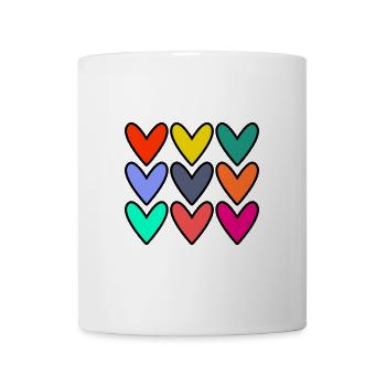 HERZ. PAPA. MAMA. Junggesellinnenabschied. BEBE. KIND. HERZ. FEST - Tasse - Weiß - Vorne