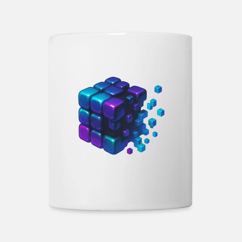 Digital Cube Explosion - Tasse - Weiß
