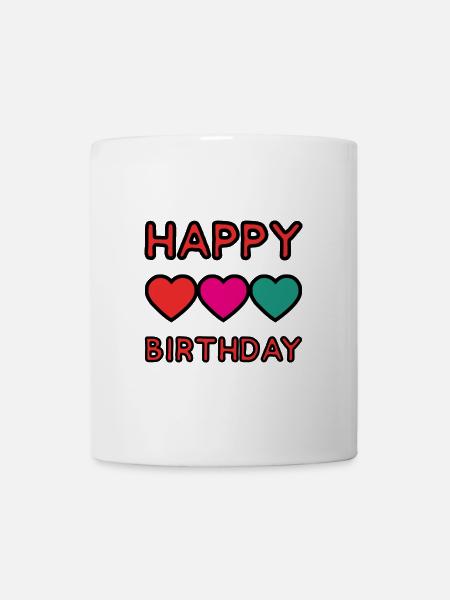 HAPPY BIRTHDAY. JOYEUX ANNIVERSAIRE. ANNIVERSAIRE. - Mug blanc - blanc