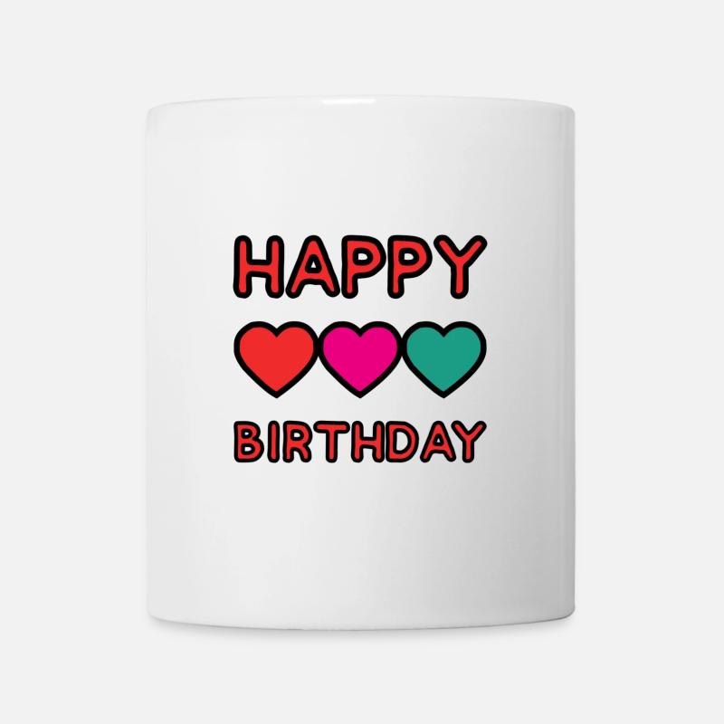 HAPPY BIRTHDAY. JOYEUX ANNIVERSAIRE. ANNIVERSAIRE. - Mug blanc - blanc