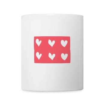 sechs herzen rosa herz rechteck muster form - Tasse - Weiß - Vorne
