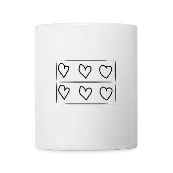 sechs herzen herz rechteck - Tasse - Weiß - Vorne