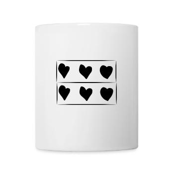 sechs herzen herz rechteck muster - Tasse - Weiß - Vorne