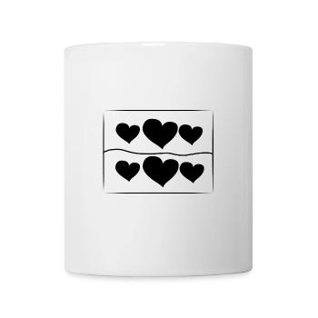 Coeur Six Coeurs Symbole Ligne D’amour Carré - Mug blanc - blanc - Devant