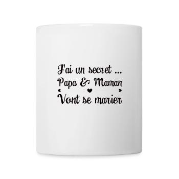 Enfant Futurs Maries Annonce Mariage-Papa et Maman - Mug blanc - blanc - Devant