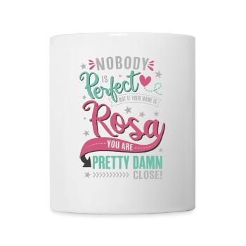 Rosa nom personne n'est parfait cadeau fille - Mug blanc - blanc - Devant