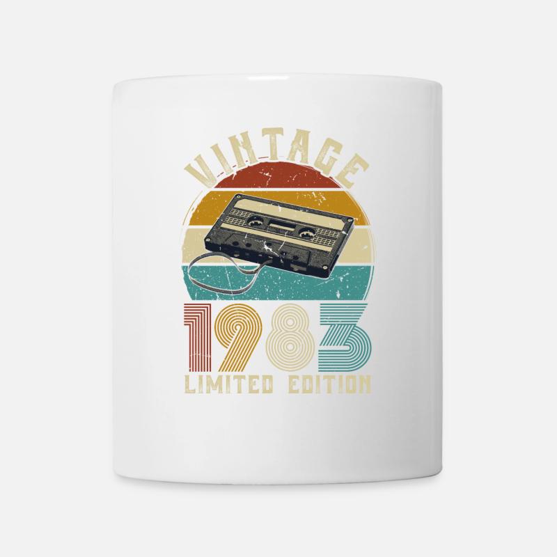 1983 Vintage Anniversaire Rétro Vintage Cadeau - Mug blanc - blanc