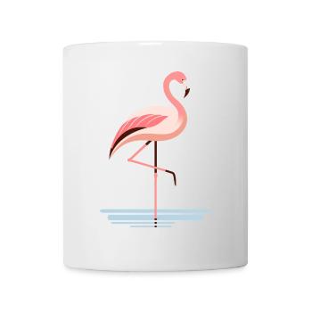 Flamingo im Wasser - Tasse - Weiß - Vorne