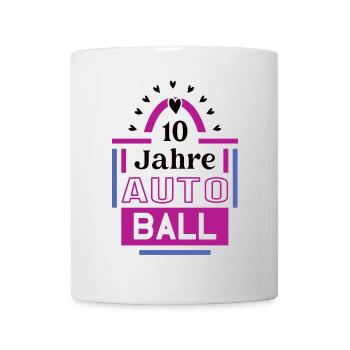 10 Jahre Autoball Jubiläum Autoballspielerin - Tasse - Weiß - Vorne