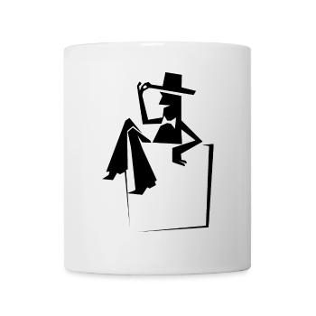 Tasche Männchen Kobold Service Theater retro - Tasse - Weiß - Vorne