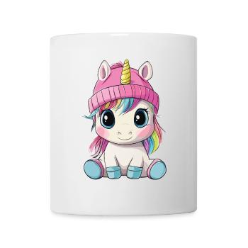Einhorn Süß Niedlich Baby Kinder Tier Cartoon - Tasse - Weiß - Vorne