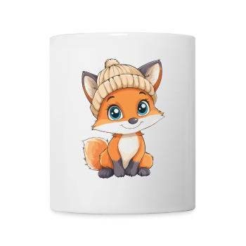 renard mignon mignon bébé enfants animal dessin animé - Mug blanc - blanc - Devant