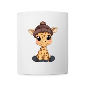 Girafe mignon mignon bébé enfants animal dessin animé - Mug blanc - blanc - Devant
