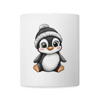 Pingouin mignon mignon bébé enfants animal dessin animé - Mug blanc - blanc - Devant