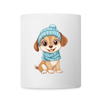 chien mignon mignon bébé enfants animal chiot dessin animé - Mug blanc - blanc - Devant
