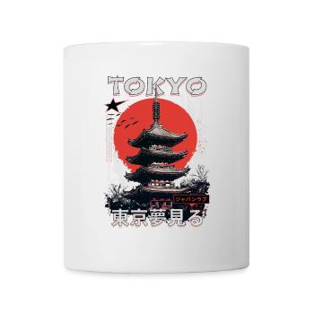 Tokio Japan Pagode Stadt Skyline Sonne Berg - Tasse - Weiß - Vorne
