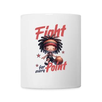Battez-vous pour chaque point de basket-ball - Mug blanc - blanc - Devant