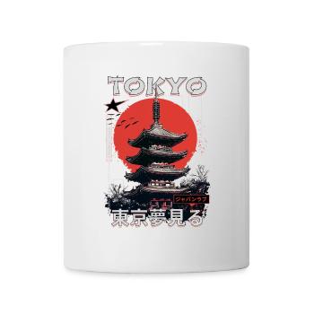 Tokio Japan Pagode Stadt Skyline Sonne Berg - Tasse - Weiß - Vorne