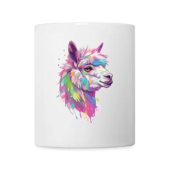 Alpaga Lama Nature animale Zoo Andes Inca Art coloré - Mug blanc - blanc - Devant