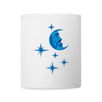 Blue Tiki Moon Moai Bonne nuit ! Chemise de nuit lune - Mug blanc - blanc - Devant