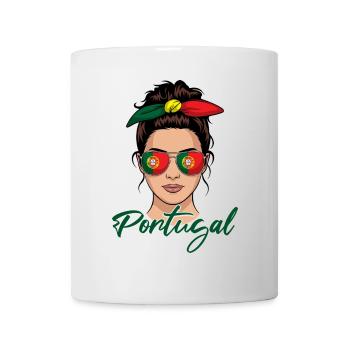 Portugiesische Mädchen Frau Flagge Portugal - Tasse - Weiß - Vorne