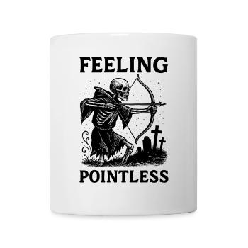 Skelett mit Bogen – Feeling Pointless - Tasse - Weiß - Vorne
