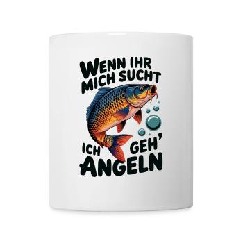 Ich gehe angeln fischen - springender Karpfen - Tasse - Weiß - Vorne