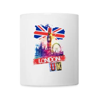 London England City Skyline Big Ben Colorful Splash - Mug - white - Front