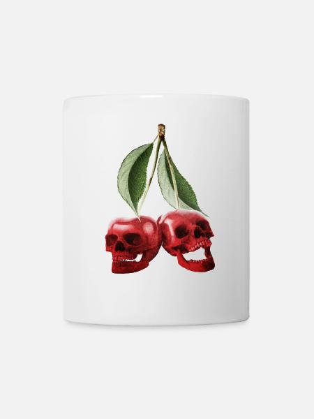 Totenkopf Kirschen Kirsche - Tasse - Weiß