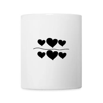 herz sechs herzen symbol liebe linie - Tasse - Weiß - Vorne
