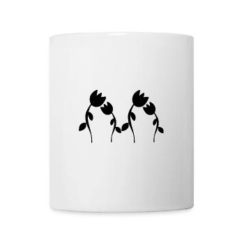Flower symbol blossom plant shape four roses - Mug - white - Front