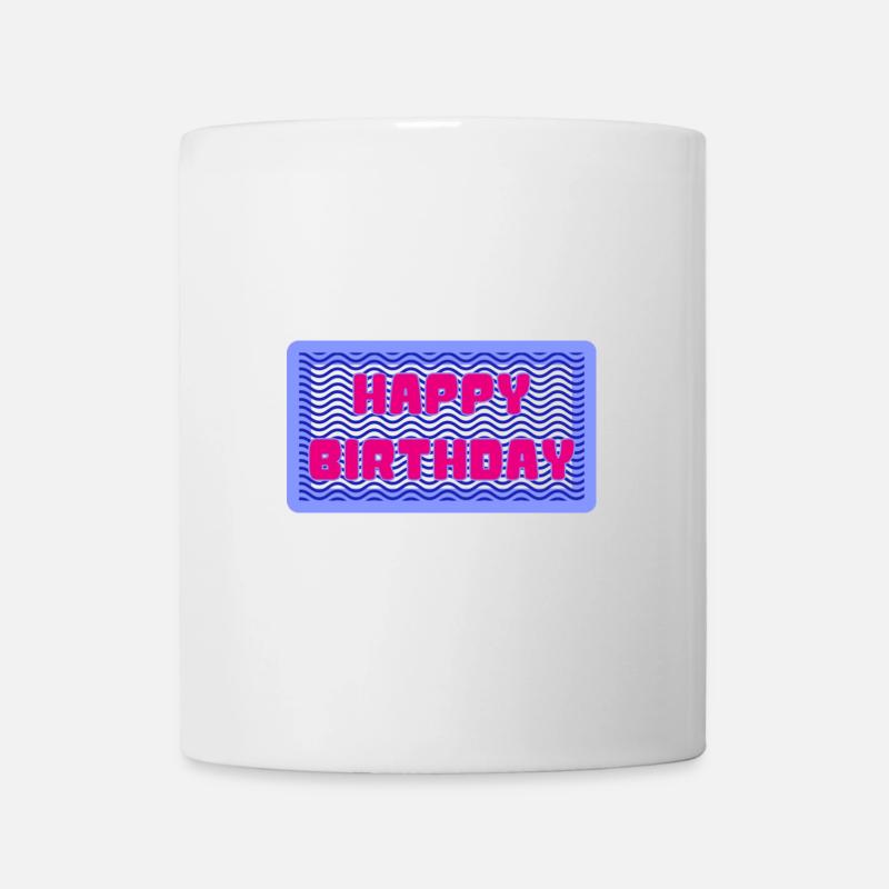 HAPPY BIRTHDAY. JOYEUX ANNIVERSAIRE. ANNIVERSAIRE. - Mug blanc - blanc