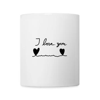 Ligne de cœur à deux cœurs Je t’aime - Mug blanc - blanc - Devant